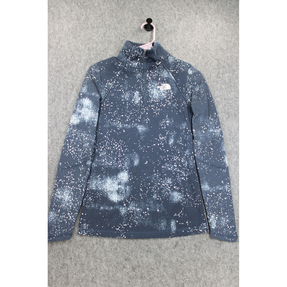 The North Face Womens TKA 100 Glacier Fleece Pullover Navy Splatter NF0A37K4 XS